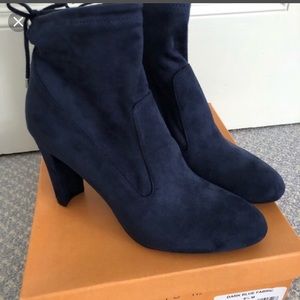 Unisa Ressie Navy Blue Suede Booties